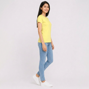 Wholesale Women's Breathable Summer Casual Short Sleeve O-Neck Regular Fit Custom Logo Digital Printing Plain Dyed T-shirts 100% - Product Image 2