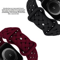 Bracelet de montre en silicone tressé en bambou fin avec texture corne de chèvre Tschick, compatible avec Apple Watch Ultra Series 9 8 7 SE 40 41 45 49 mm, léger