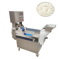 Professionele Dubbele Kop Groentekubus Shredder Snijmachine Kokosnoot Ui Aardappelchips Snijmachine