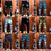 Jeans de Hombre Estilo Coreano Vintage 2026, Cintura Media, Mezclilla Ecológica con Diseños de Agujeros, ODM