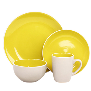 Juego de vajilla de cerámica, vajilla de dos tonos de forma redonda, 16 piezas, nuevo producto con nuevo diseño - Product Image 2