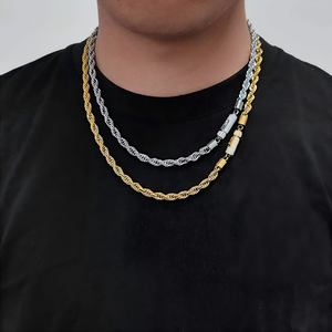 Collana <span class=keywords><strong>e</strong></span> Bracciale a Catena Geometrica Trendy in Acciaio Inossidabile da 6mm per Gioielli Hip Hop da <span class=keywords><strong>Uomo</strong></span> <span class=keywords><strong>e</strong></span> Donna - Product Image 1