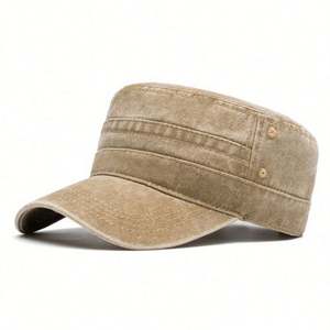 Gorra de camionero vintage de algodón lavado y desgastado para hombre, estilo papá, con visera plana, para primavera y otoño, protección solar. - Product Image 3