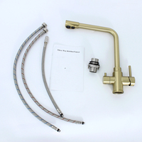 Robinet de cuisine en acier inoxydable 304 doré avec filtre, 360 °   Robinet mélangeur pivotant chaud/froid