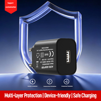 Cargador de Pared USB Individual con Enchufe Europeo, 5V 1A 5W, 1 Puerto USB, Adaptador Eléctrico con Certificación CE ROHS, Ecológico, 2 Años de Garantía, para Cámara y Auriculares