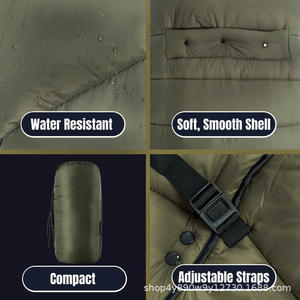Sac de couchage hybride Woqi, vert militaire, léger, portable, respirant, en nylon, style enveloppe, pour le camping, la randonnée et le trekking - Product Image 3