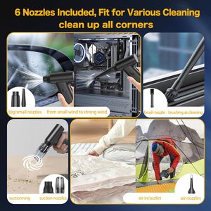 Mini Jet Turbo Blower Fan Puissant Aspirateur Comprimé Rechargeable Sèche-Cheveux Électrique Air Duster Aspirateur 2 en 1 - Product Image 2