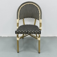Chaise d'extérieur en rotin empilable en aluminium, résistante aux intempéries, idéale pour restaurant, café, bar, patio, balcon