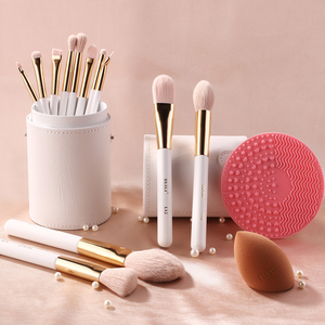 Beili ชุดแปรงแต่งหน้าสังเคราะห์สีขาว12ชิ้นเครื่องทำความสะอาดและอบแห้งฟองน้ำยางที่ไม่ใช่แบบกำหนดเองพร้อมบรรจุภัณฑ์ - Product Image 3