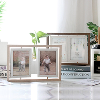 Cadre photo rotatif en bois à 3 panneaux, directement de l'usine, pour photos de famille, décoration de salon, chambre ou bureau
