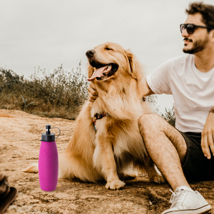 Bouteille d'eau en silicone pour animaux de compagnie de 00ml-avec buse en acier inoxydable et contrôle du débit pour grands chiens - Product Image 3