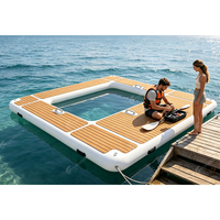 Piscine flottante marine robuste pliable pour yacht, piscine gonflable de loisirs avec filet