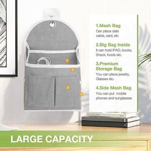 Functional Foldable Waterproof Over Door Pouch Fabric Storage <b>Basket</b> Caddy Wall Hanging Organizer Bag Pockets for Closet <b>Shelves</b> - Product Image 4