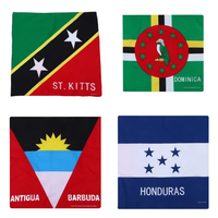 Vente en gros de bandanas en coton doux, coupe-vent, de haute qualité, avec drapeaux du Honduras, de la Sainte-Kitts-et-Nevis, de Dominique, d'Antigua-et-Barbuda, foulard carré