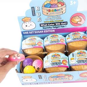 4pcs Silicone Dumplings Funny Squishy Glitter Dumpling Toys Steamed Bun Blind Box Realistic Slow Rising Stress Relief <b>Fidget</b> - Product Image 2