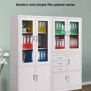 Sắt văn phòng Tủ hồ sơ với Locker khóa kim loại chứng từ dữ liệu tài chính tủ trong bảng gỗ phong cách - Product Image 4