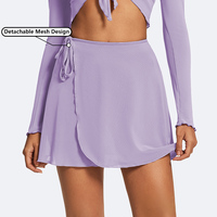 Haute qualité personnalisé vente en gros nouvelle tendance 2 pièces à manches longues cardigan court en maille à nouer et jupe pétale en maille détachable pour femmes