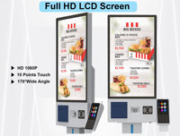 Kiosque numérique de commande automatique de 23,6 pouces, écran tactile LCD sur pied, machine de paiement, kiosque publicitaire, écran LCD