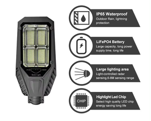 Para Power Dream <span class=keywords><strong>Premium</strong></span> Exterior Impermeable LED Jardín Lámpara <span class=keywords><strong>de</strong></span> calle <span class=keywords><strong>solar</strong></span> IP65 <span class=keywords><strong>Inducción</strong></span> <span class=keywords><strong>de</strong></span> radar con luminaria <span class=keywords><strong>de</strong></span> carretera integrada - Product Image 2