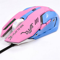 Souris de jeu filaire USB rechargeable pour PC, thème Halloween, D.Va & Reaper Genji, pour le gaming et le bureau