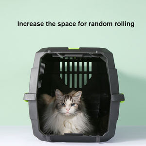 Vente en gros personnalisée grande boîte en plastique pour animaux de compagnie approuvée par les compagnies aériennes transporteur de chiens avec roues portable chat <span class=keywords><strong>cage</strong></span> de transport pour animaux de compagnie - Product Image 6