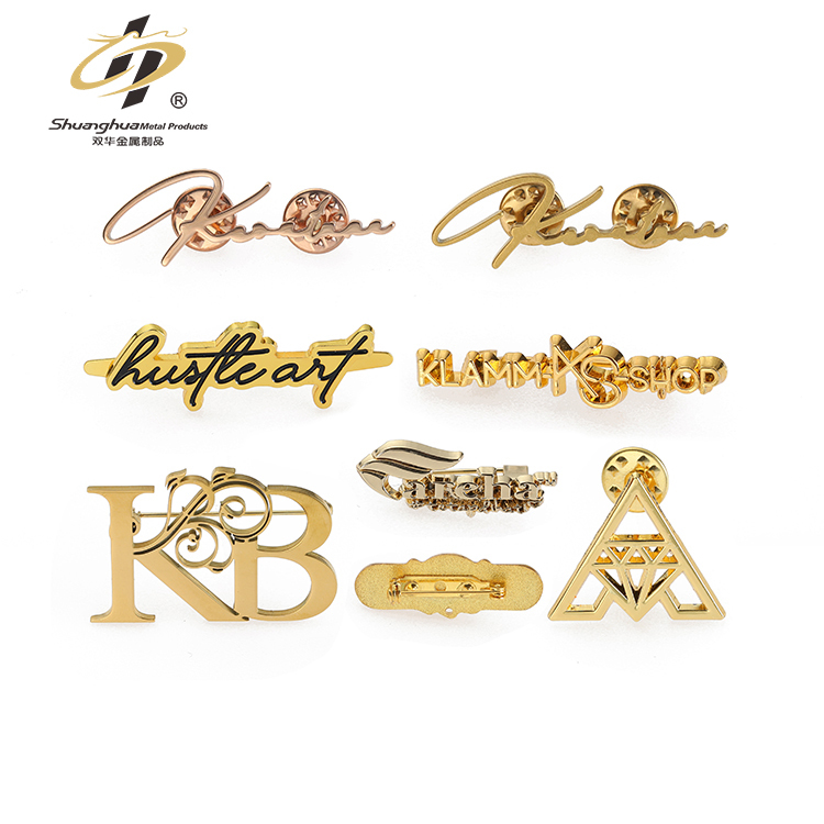 Fashion Letter Gold Brooches Pins Stainless