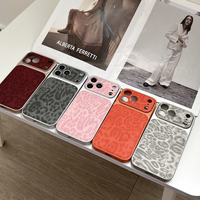 Étui en cuir PU à motif léopard tendance avec grande fenêtre pour iPhone 13 14 15 16 17 Pro Max, coque à bords plaqués, transforme instantanément votre iPhone en modèle 17