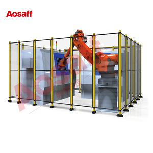 Aosaff Workshop Isolation <b>Net</b> Pc Acrylic Guardrail Yellow Black Powder Coated For Robot Safety Protection - Product Image 1