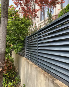 Hàng rào nhôm riêng tư dễ lắp đặt với thiết kế chuyển giao hạt gỗ Mới Ngang tấm hàng rào nhôm sân sau - Product Image 5