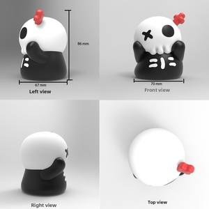 Lámpara de <span class=keywords><strong>Noche</strong></span> de Silicona con Diseño de <span class=keywords><strong>la</strong></span> Pintura Famosa 'El Grito' de Halloween, Adorno de Escritorio, Lámpara LED Apantallable con Tres Ajustes - Product Image 4