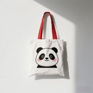 Bolsas de Lona Ecológicas Reutilizables con Diseño de Panda para Mujer, Personalizables al por Mayor, para Promociones de Supermercado - Product Image 4