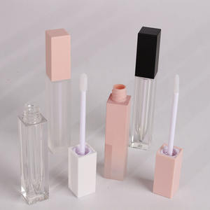 Tubes de brillant à lèvres vides en plastique carré, 7 ml, finition mate, blanc, noir, <span class=keywords><strong>rose</strong></span>, givré, transparent, avec applicateur doe foot, pour huile à lèvres et lip tint - Product Image 6