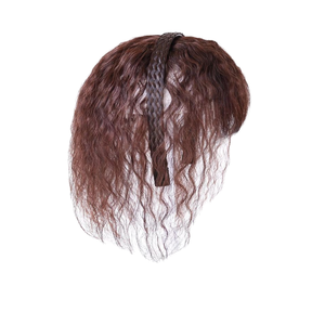 ที่คาดผมถักเปียสำหรับผู้หญิง10 "พร้อมวิกผม<span class=keywords><strong>ต</strong></span>รงสีดำธรรมชา<span class=keywords><strong>ต</strong></span>ิหน้าม้าสีน้ำตาลเข้มสีแดงเข้มวิกผมปลอมฐานลูกไม้ - Product Image 6