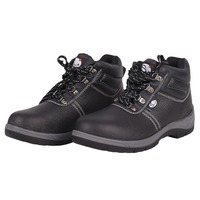 Chaussures de sécurité montantes AOXIANG pour hommes, à lacets, anti-écrasement, avec embout en acier, en cuir véritable, pour la construction, l'usine et l'industrie