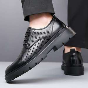 รองเท้าตาข่ายผู้ชายแบบสวม รุ่นปี 2025 สไตล์อังกฤษ สำหรับชุดสูทเจ้าบ่าว  แบบโปร่ง ระบายอากาศได้ดี กันลื่น เหมาะสำหรับฤดูร้อน - Product Image 4