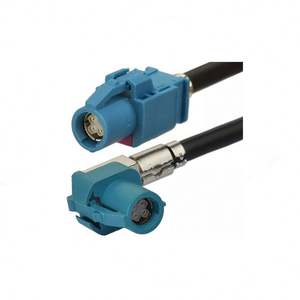 Connecteur type z hsd à sertir, 10 pièces, 4 broches, installation de câble RF droit, type plante tesla, noir/9001 - Product Image 1