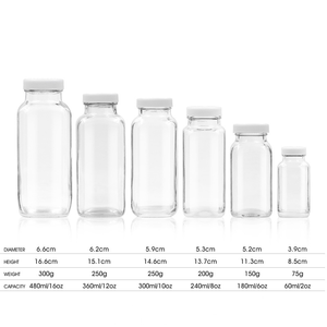 Bouteille en verre carrée française 250ml 350ml 500ml pour café pressé à froid, thé au lait, jus de fruits, boisson, 16oz, avec couvercle - Product Image 5