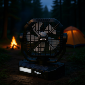 Ventilador Solar Vevor de 8 Pulgadas, 7W, 10400mAh, Ventilador de Camping con Linterna LED - Product Image 2