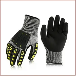 High Anti Vibration Shock Proof Gloves TPR Mechanical Impact Gloves Heavy Duty Cut Resistant Safety Gloves