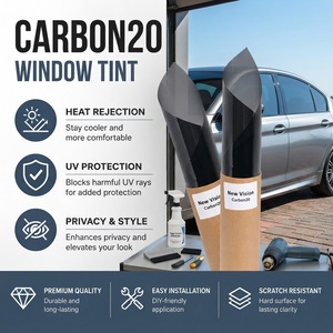 Film teinté pour vitres de voiture en nano carbone non métallique, rejet UV à 99 %, 2 mil, 1,52 x 30 m, protection de la vie privée, isolation thermique - Product Image 1