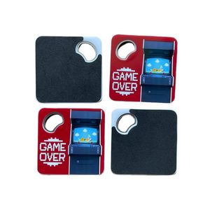 Factory Direct Sales of Plastic Custom Logo Bottle Opener Bar Placement <b>Coaster</b> Base <b>Coaster</b> <b>Beer</b> Bottle Opener - Product Image 3
