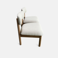Chaises de salle à manger contemporaines haut de gamme en bois massif de frêne, avec revêtement amovible en velours beige, pour la maison et l'hôtellerie
