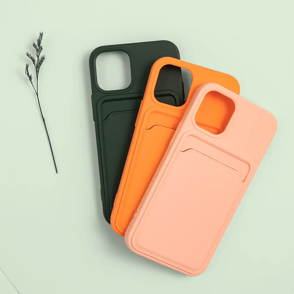 Luxury Quality Soft TPU Silicon Cover Mobile Phone Cases for IPhone with ID Credit Bank Card Holder