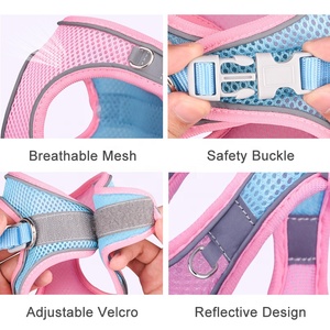 ベストハーネスの反射性のある柔らかく通気性のあるメッシュステップ猫や小型犬用のプルドッグハーネスなし - Product Image 4