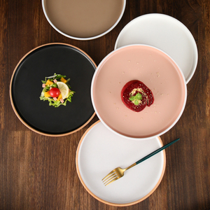 Piatto da bistecca in melamina in stile nordico di lusso piatti da portata riutilizzabili per la colazione dell'hotel in plastica piatta creativa - Product Image 1