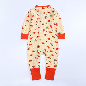 Printemps-Automne Nouveau Bébé Barboteuse Mignon Super Infantile Vêtements Tricotés Survêtement Fermeture Éclair Imprimé Bambou Combinaison pour Nouveau-nés Décontracté - Product Image 2