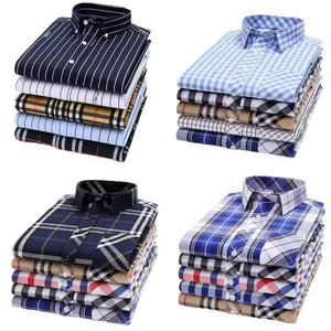 All'ingrosso della fabbrica degli uomini della camicia <span class=keywords><strong>oversize</strong></span> di flanella a maniche lunghe Casual a righe Business Dress per la stagione primaverile a basso prezzo - Product Image 5