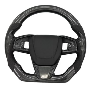 Volant de direction en cuir sport LED Accessoires de voiture pour Honda 10ème génération <span class=keywords><strong>Civic</strong></span> Accord CRV XRV Volant en fibre de carbone forgé - Product Image 6