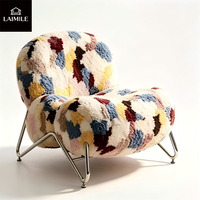 Ensemble de fauteuils modernes en tissu, fauteuil rembourré aux couleurs créatives, adapté aux meubles de salon