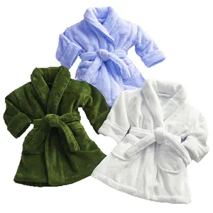 animal design hooded bathrobe for kids custom plush fleece kids bathrobes
